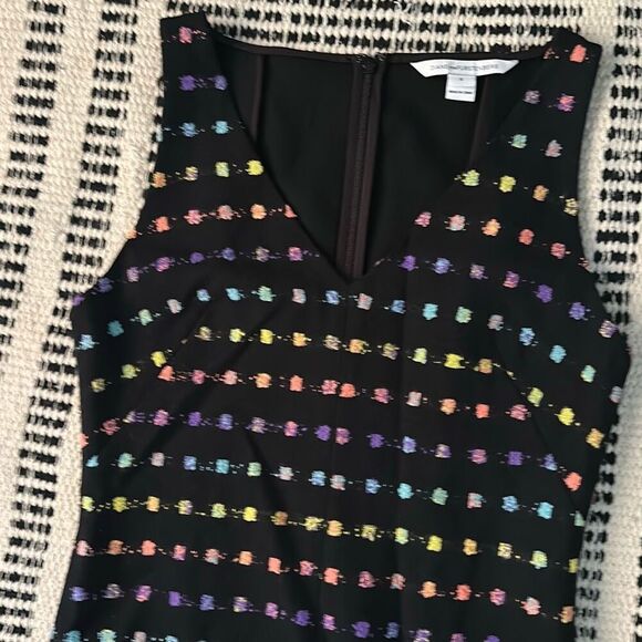 Diane Von Furstenberg Size 6 Black Tweed dress black Multicolor Dress - Picture 5 of 7